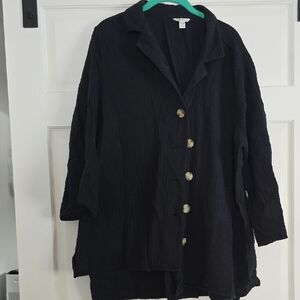 Cato Black Gauze Top